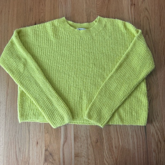 Madewell Ribbed Crewneck Sweater in Heather Citron Size Large - Picture 4 of 12